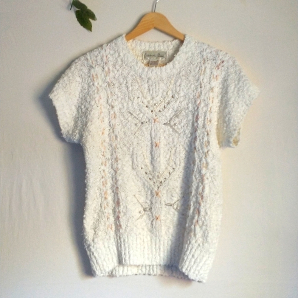 90's Y2K Sweater Blouse Vintage 90s Fairycore Cottagecore Grunge Size Large - Picture 7 of 7
